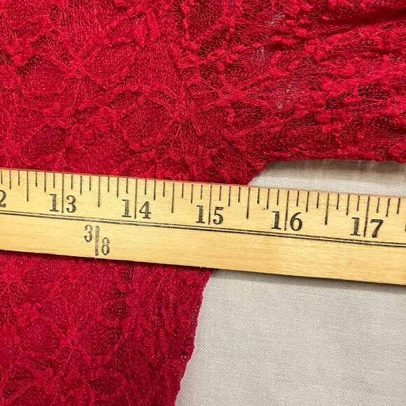 Art Class Girl's Red XXL (16/18) Long Sleeve Lace Dress Lace Overlay Lined - Picture 8 of 9
